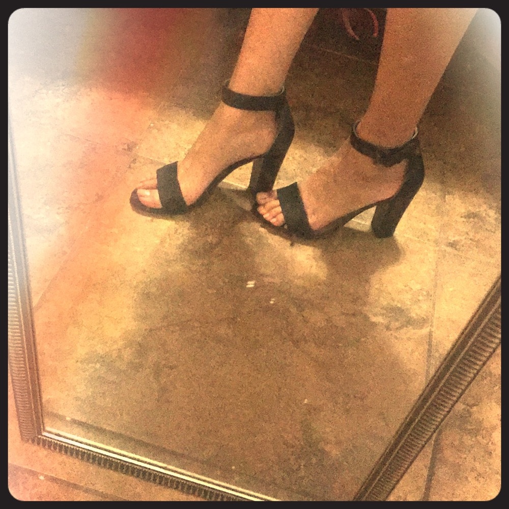 Black chunky heels